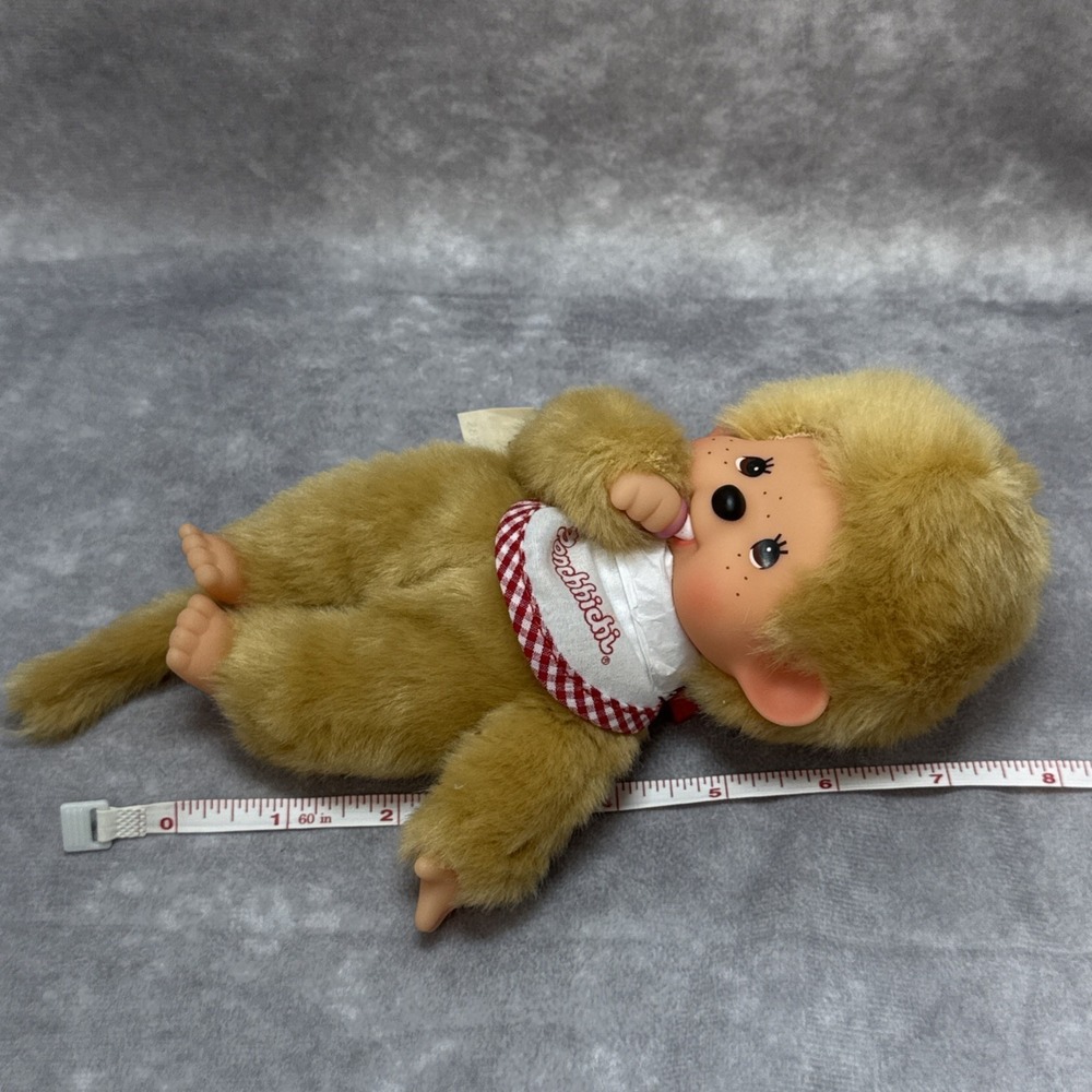 Monchhichi Premium Standard S Beige Boy Plush Monkey Doll Sekiguchi 8" - Picture 16 of 16